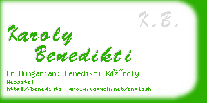 karoly benedikti business card